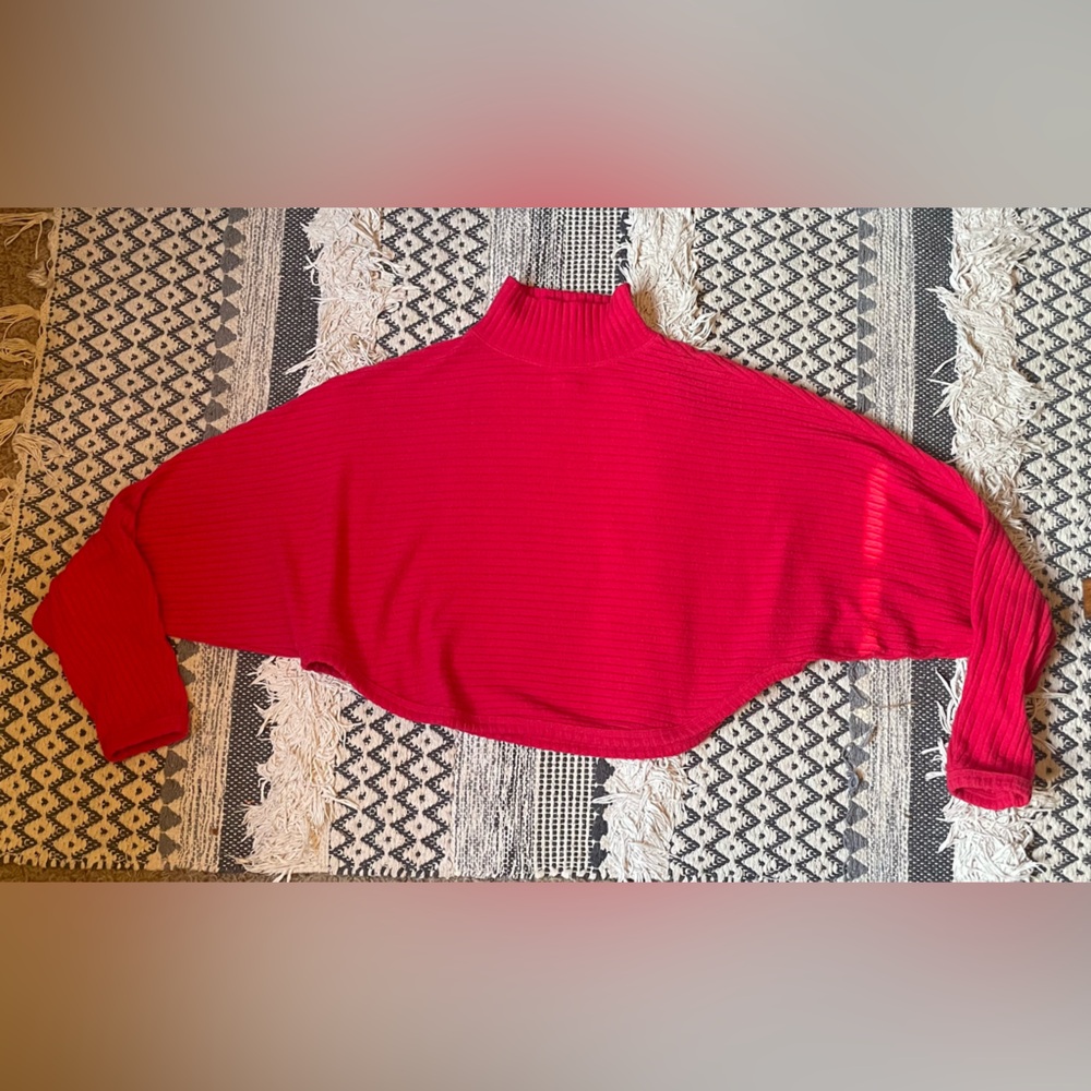 Anthropologie Pilcro Red Mock Neck Sweater